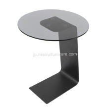 リビングルーム透明な黒いガラスのトップコーヒーテーブル